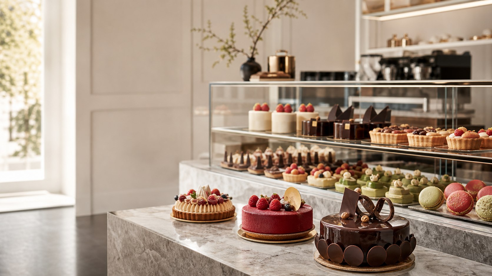 Pastry Embassy — pastry case on Westheimer, Houston